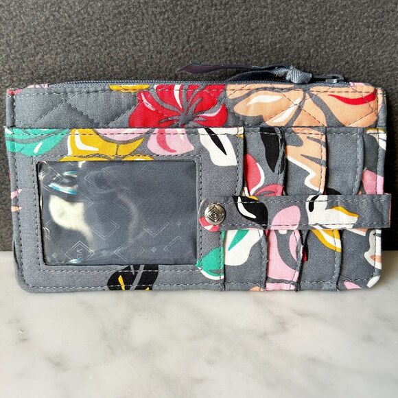 Vera Bradley Coastal Paradise Crossbody Bag Purse & Matching Wallet Grey Floral - Picture 8 of 9